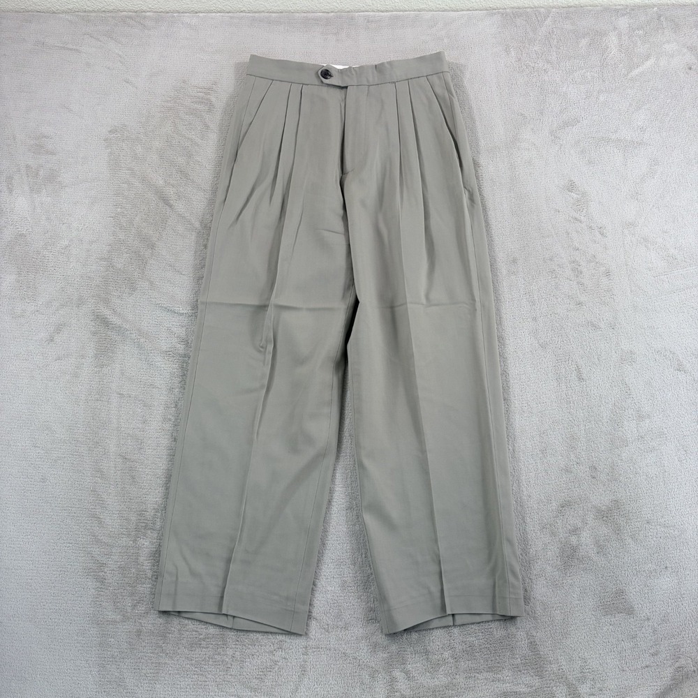 TODD SNYDER Pleated Gabardine Trouser in Stone Men 29x27 100% Wool NWT $328‎